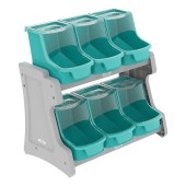 Móvel PDV Balcão 6x5,2L Azul Tiffany/Cinza 